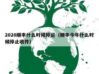 2020顺丰什么时候停运（顺丰今年什么时候停止收件）